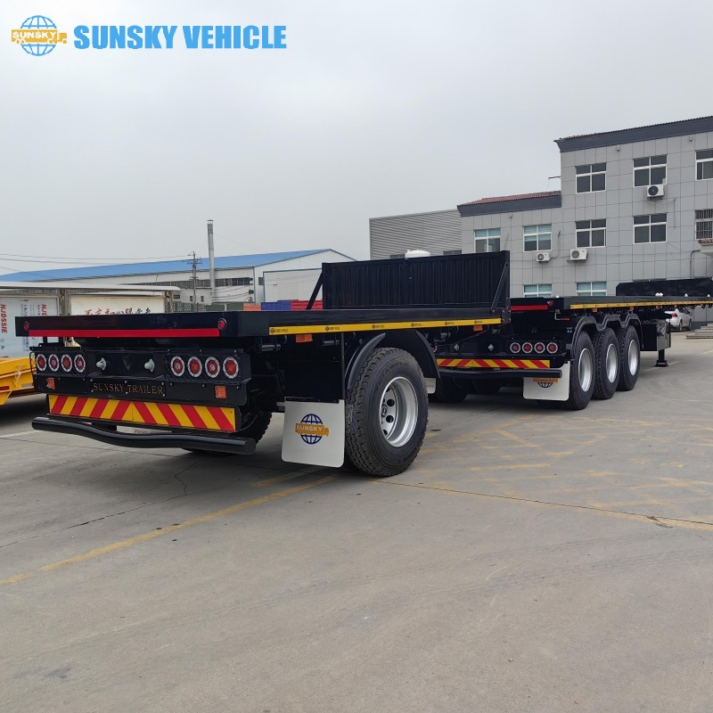 Two Coat Anti-Corrosion Prime 3 Axles Flatbed Semi-Trailer for Outdoor Use