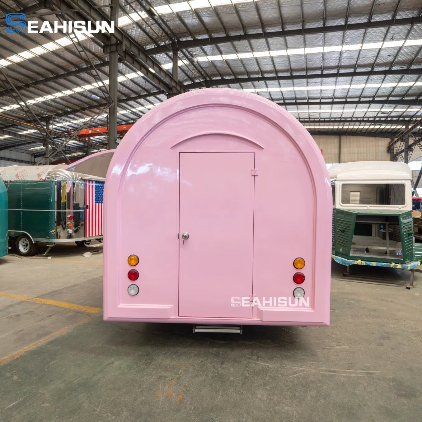 Pizza Outdoor Mobile Bar Concession Food Catering BBQ Ice Cream Coffee Roundness Ice Cream Push Cart Snack Kiosk Food Truck Fast Food Trailer with Full Kitchen