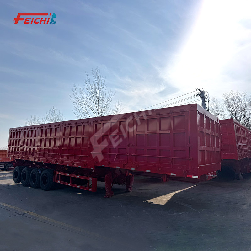 Feichi Series 4-Axle High-Capacity Side Board Semi-Trailer - Efficient &amp; Practical Best-Selling Model for Bulk Cargo &amp; Grain Transportation