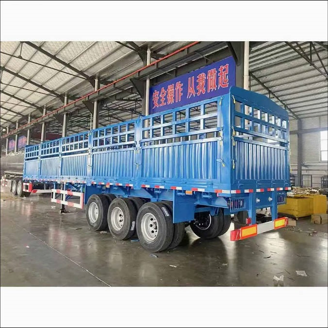 Export 3 Axles Side Wall Fence Semi Trailer for Bulk Grain Livestock Transport 40 Tons Factory Price