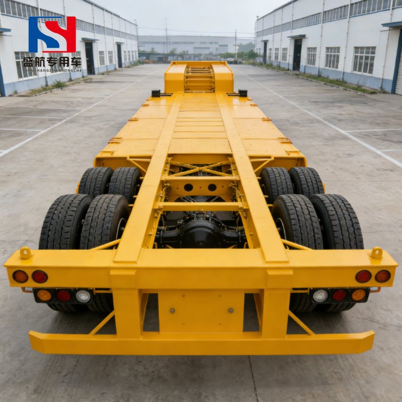 Multi-Axle Modular Lowbed Trailer, 50 Tons Capacity, Hydraulic Gooseneck