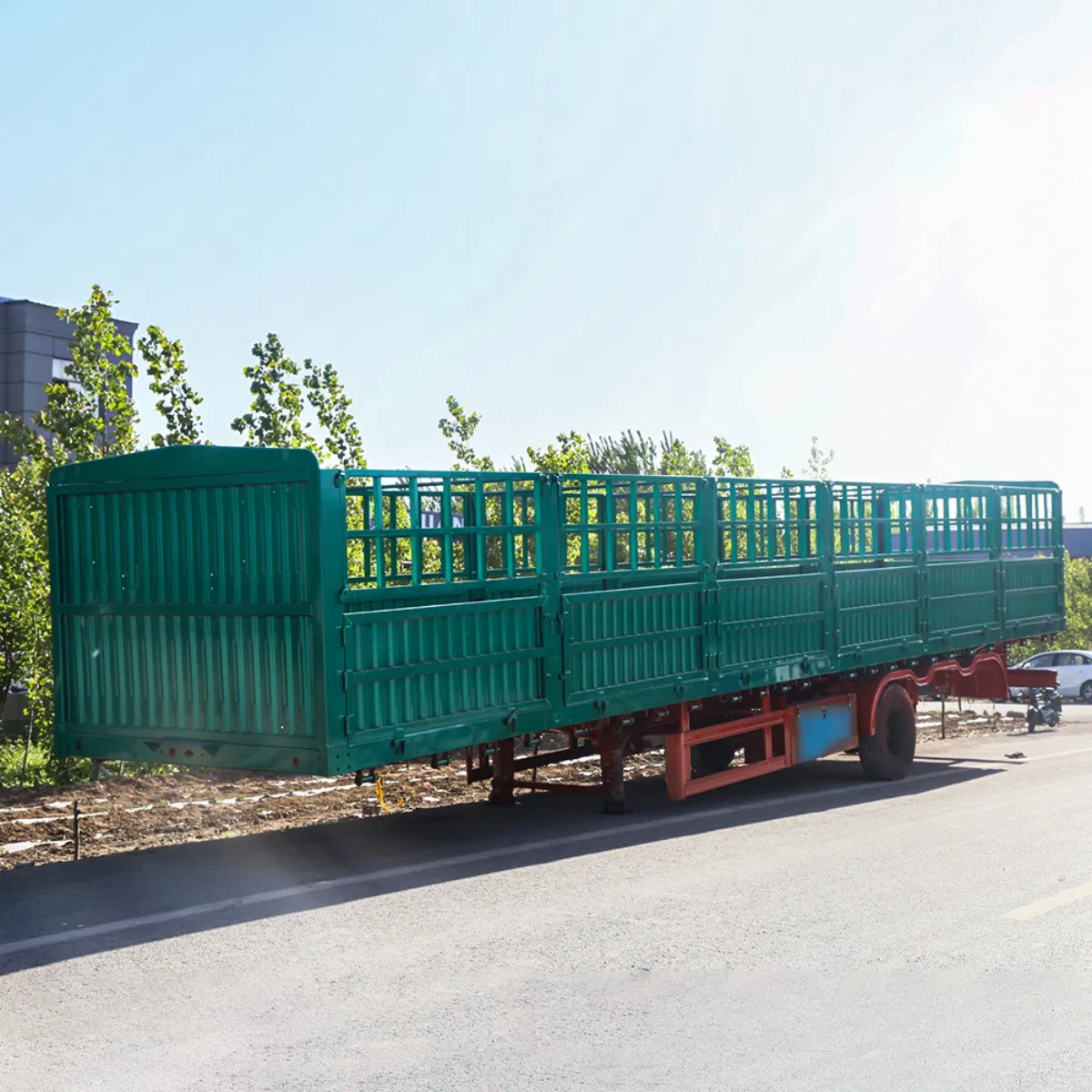 3 Axle 60 Ton Livestock Stake Fence Semi Trailer Cargo Transport for Rwanda