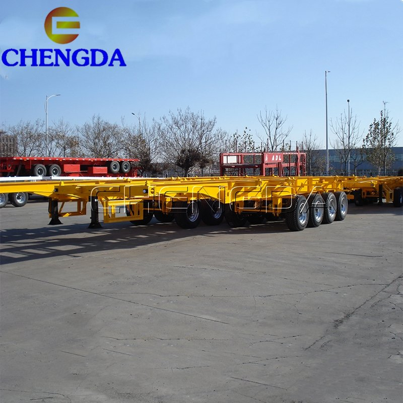 Used 53FT 4 Axles Skeleton Container Semi Trailer Chassis for Sale