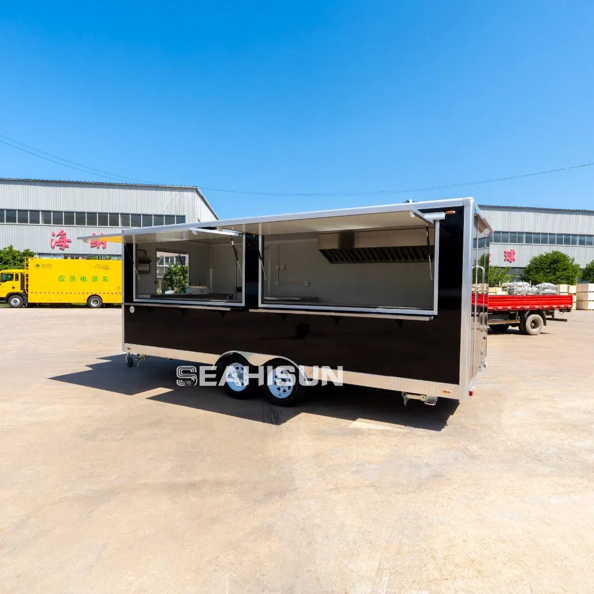 Custom Street Portable Towable Mobile Container BBQ Restaurant Bar Concession Food Truck Vending Cart Outdoor Pizza Fast Food Trailer with Full Kitchen for Sale