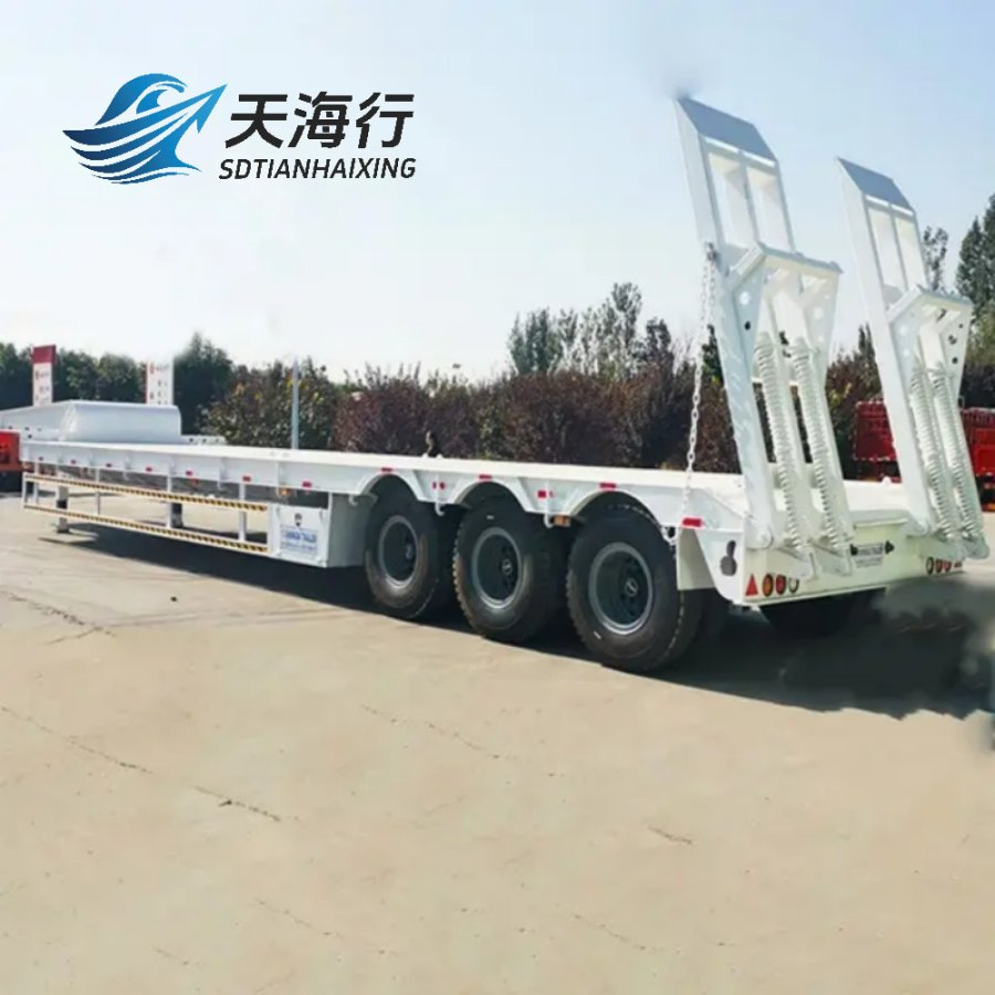 Low Loader Trailer Low Bed Truck Trailer Low Platform Enclosed Low Semi-Trailer for Transportation