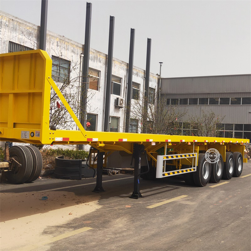 New 40FT Flat Bed Container Transport Truck Trailer 40 Feet 3 Axle Flatbed Semi Trailer for Sale