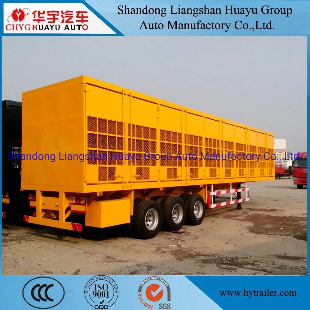 Three Axle 50 Ton Van/Box/Side Wall/Fence/Stake Truck Semi Trailer for Animal/Livestock/Beer Transport