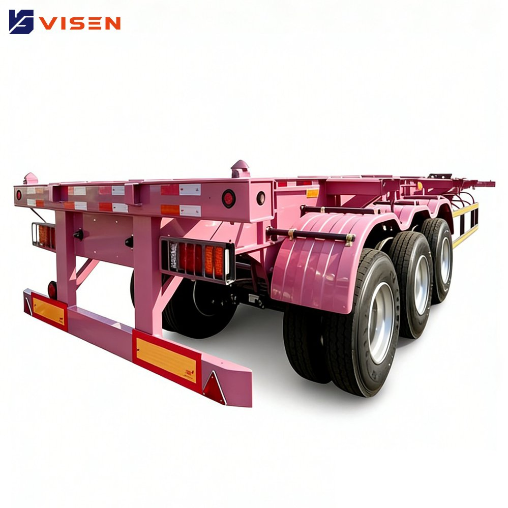 Brand New or Second-Hand Double Axle Three Axle Four Axle Semi-Trailer Skeleton Chassis Truck Container Flatbed Trailer Skeleton Trailer