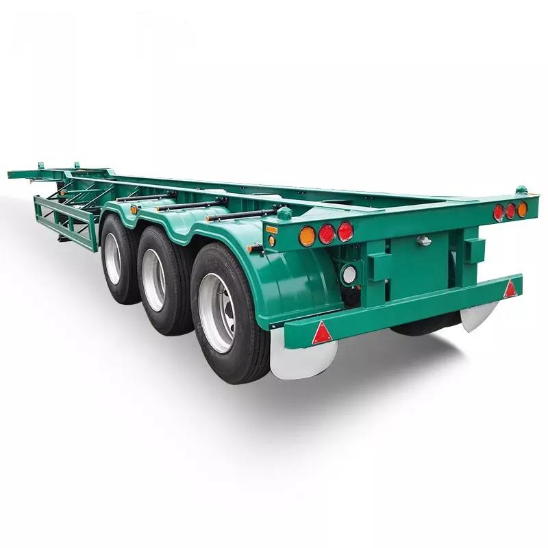 40feet Skeletal Semi Trailer Carbon Steel Heavy Tri-Axle Container Chassis Trailer