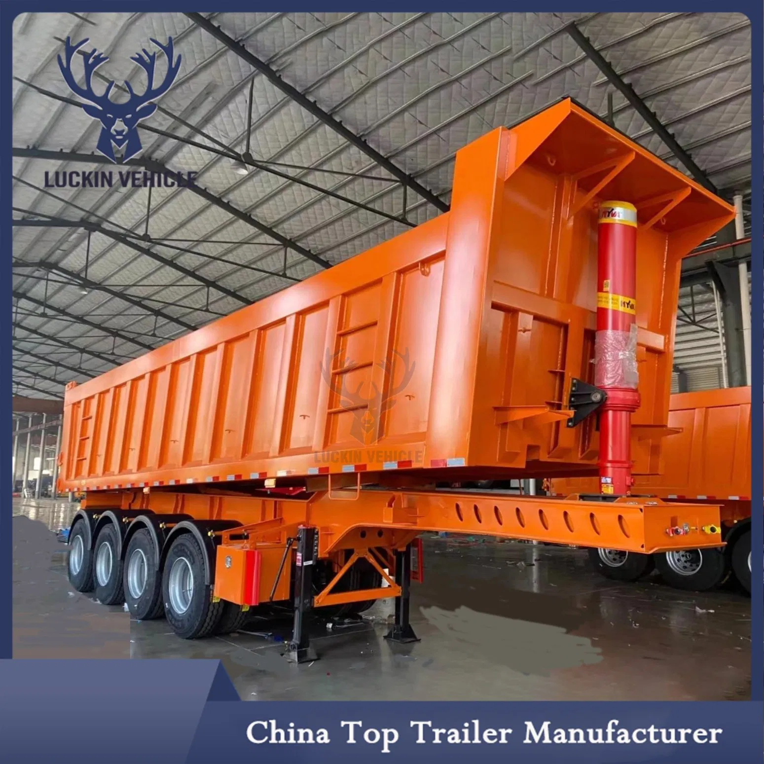 Hot Selling Mini Hydraulic 3/4/5 Axles 80 100 150 Tons Side Dump Tipping Tipper End Rear Dump Bauxite Ore Cargo Sand Stone Mining Transport Semi Trailer