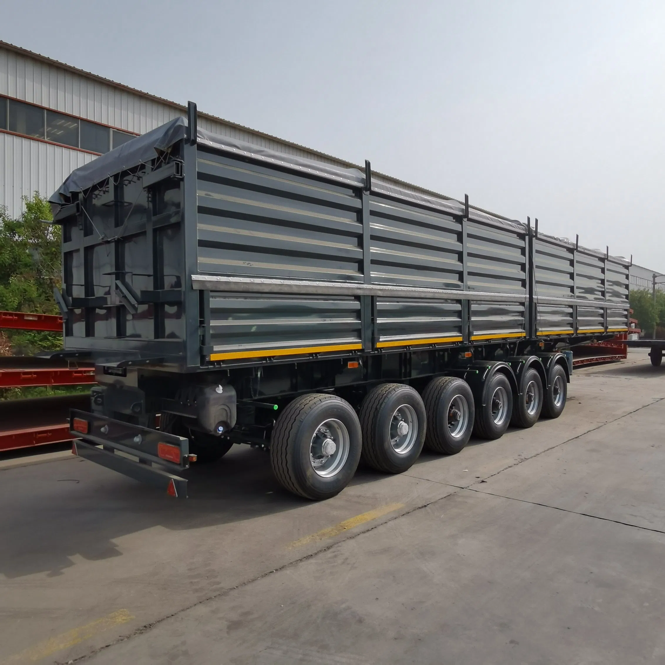 Factory Direct Sales 6-Axle 40-Cubic-Meter Large-Capacity Bulk Grain Transport Self-Dumping Box Semi-Trailer