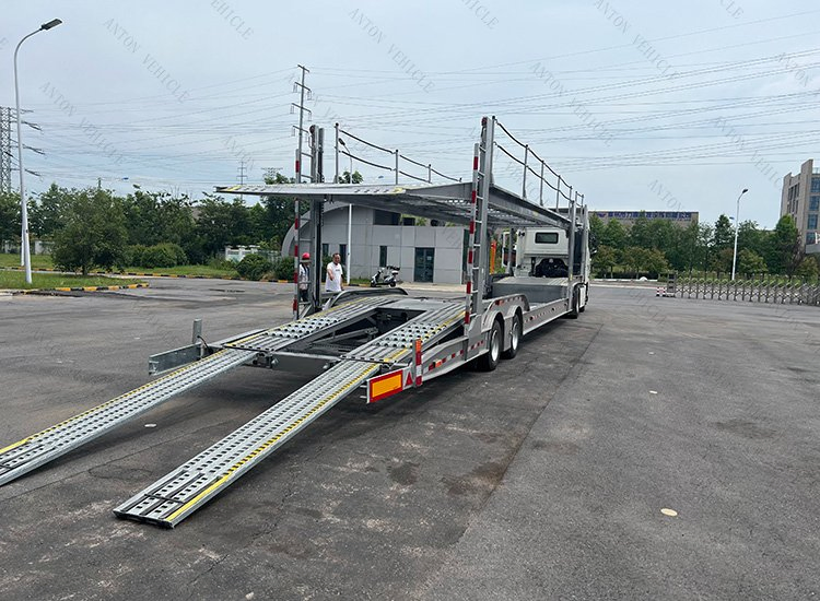 BPW Axle Hydraulic Double-Decker Car Carrier Semi-Trailer, Detachable Car Trailer Suitable for Container Transportation