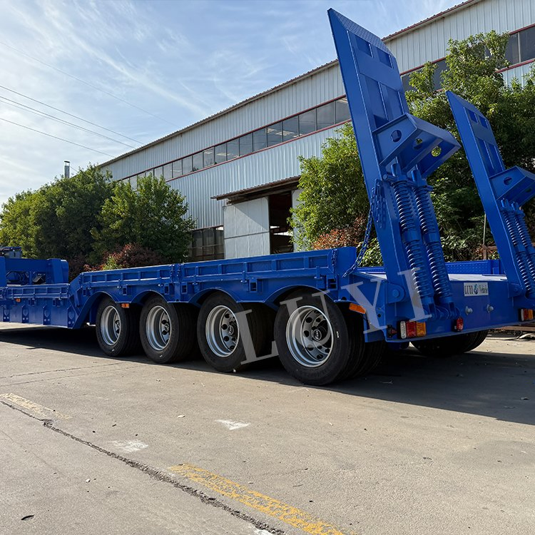 Luyi Multi Axle Removable Detachable Gooseneck Front Load Lowbed Lowboy 100 Ton Low Bed Semi Trailer