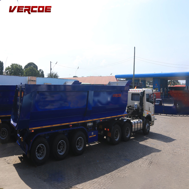 Vercoe 40 50 60 80 Ton Dump U-Shaped End Rear Tipper Dumper Dump Truck Semi Trailer for Sale