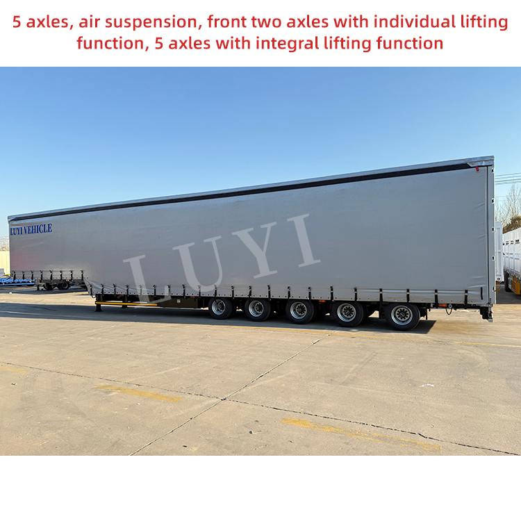 China Manufacturer 4 Axle 60 Ton Cargo Transport Trailer 120cbm Side Curtain Semi Trailer