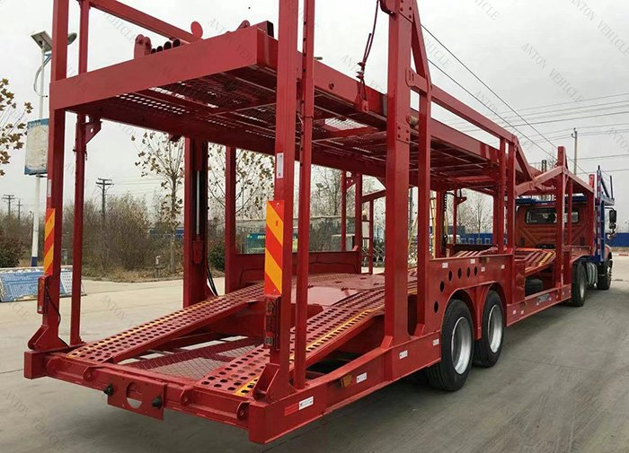 BPW Axle Hydraulic Double-Decker Car Carrier Semi-Trailer, Detachable Car Trailer Suitable for Container Transportation