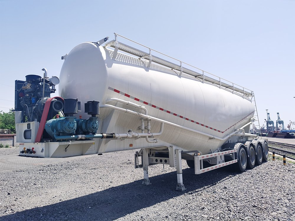 V Type 40-60 Ton Bulk Cement Tanker Semi-Trailer 4 Axle Steel Powder Bulker Truck with Sale Semi-Trailer Transport