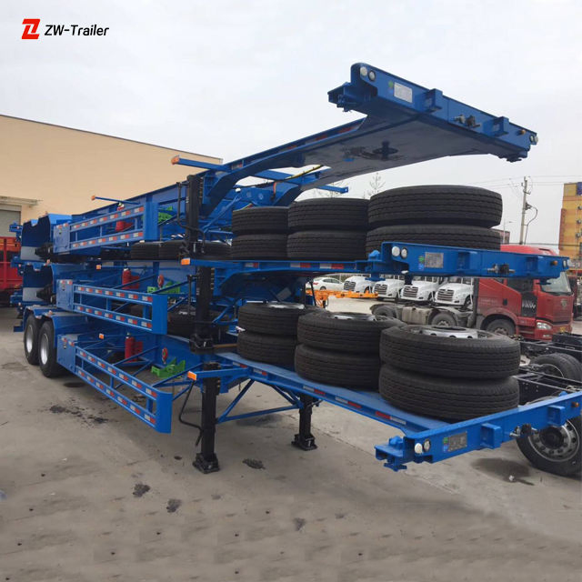 Stock 3 Axle Jost Support Leg Container Chassis Skeleton Semi Trailer
