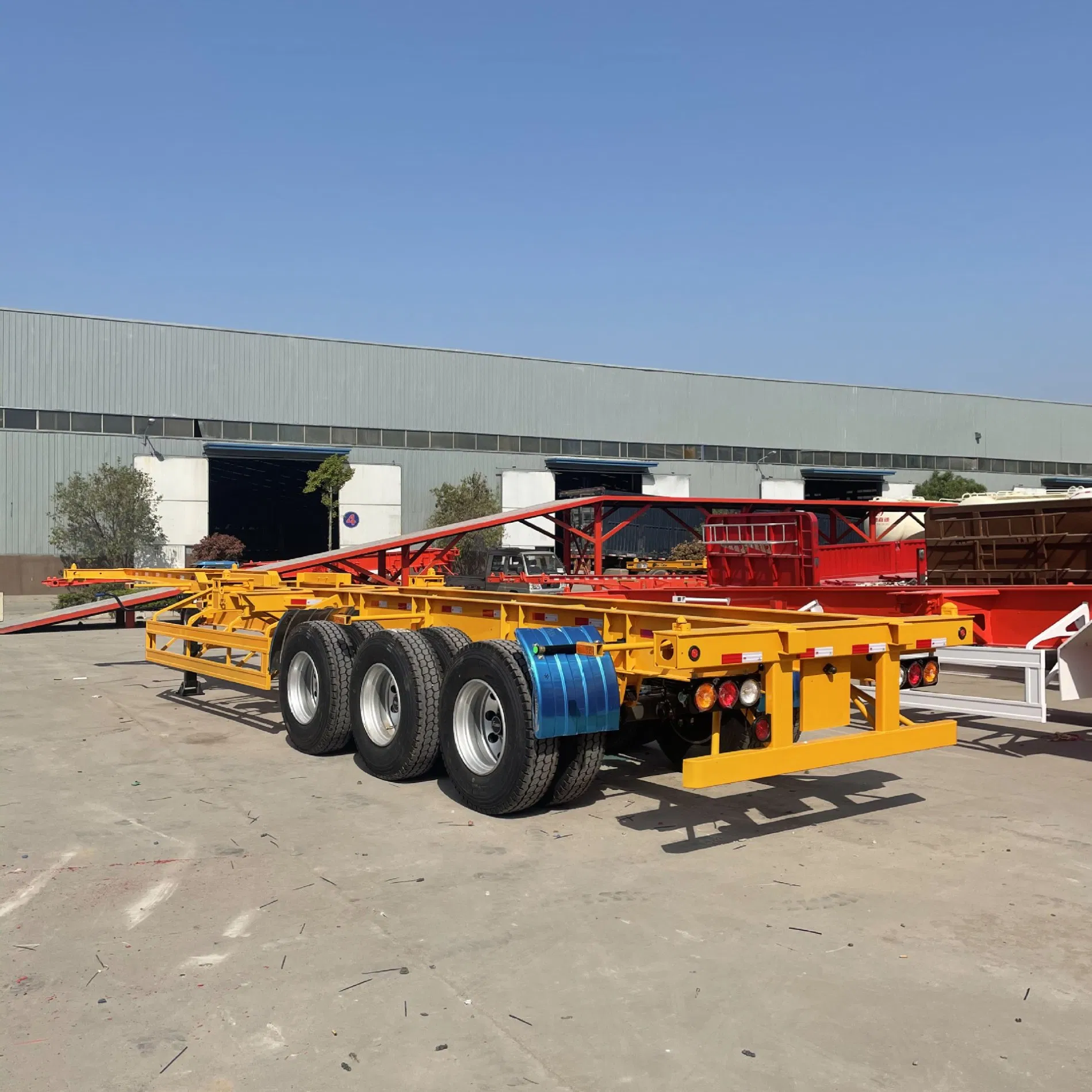 ABS Anti-Lock Braking System Skeleton Semitrailer for Container Transport 45 20 40 FT Container Trailer Heavy-Duty Low Bed Trailer with Anti-Lock Braking System