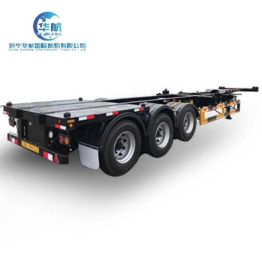 Shipping 20FT 40FT Container Trailer New Skeleton Container Truck Trailer 2 Axle Skeletal Steel Chassis Semi Trailer for Sale