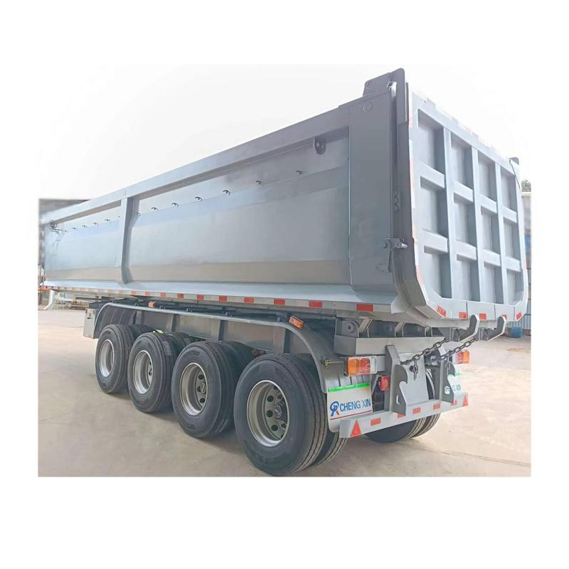 China Factory 4 Axle 60tons 80tons Tipper Rear Dump Truck Semi Trailer