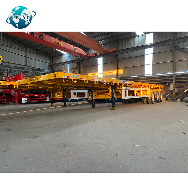 Factory Direct Sales Low Gravity Heavy Duty Goods Machinery Container Timber Logging Transport Steel Hopper/Bin Bulk Hopper Flatbed Semi-Trailer Platform