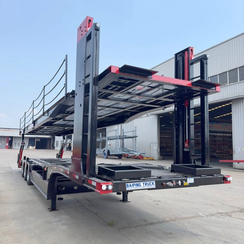 2 Axle Double Deck Steel Auto Transport Semi Trailer for Car Carrier