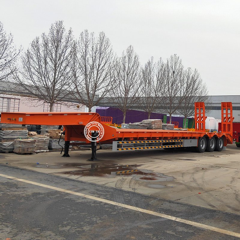 Heavy Duty 3 Axis 50 Ton Gooseneck Lowbed Trailer Hydraulic Low Boy Semi Trailer Low Bed Trailer Low Loader/Lowboy with Ramp