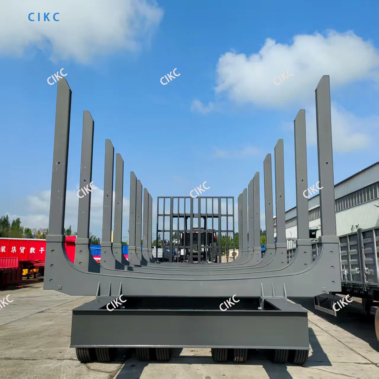 Heavy-Duty 2/3/4-Axle 100-Ton Timber, Lumber, Log Transport Pillar-Type Truck Semi-Trailer