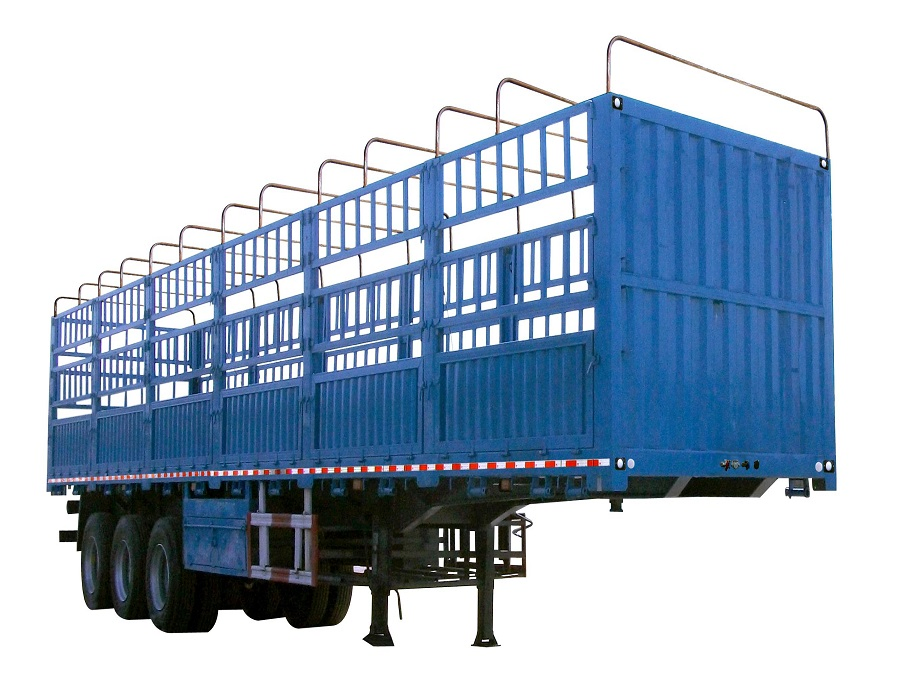 Best Price China 2 Axle 5 Ton Coal Transport Cage Side Wall Semi Drop Fence Log Box Van Cargo Trailer