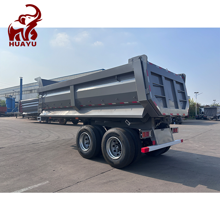 High Quality 2 Axle 40 Ton 8 Wheels U-Shape Side Tipping Dump Semi Trailer Transport Sand Tipper Dump Semi Truck Trailer