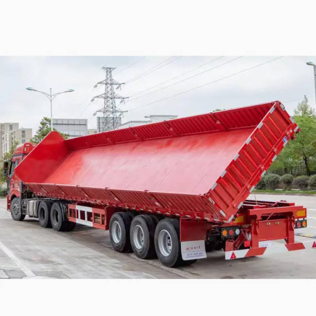 3 Axles Loading 60 Tons Side Dump Semi Trailer Truck Low Price Side Tipper Dump Truck for Sale