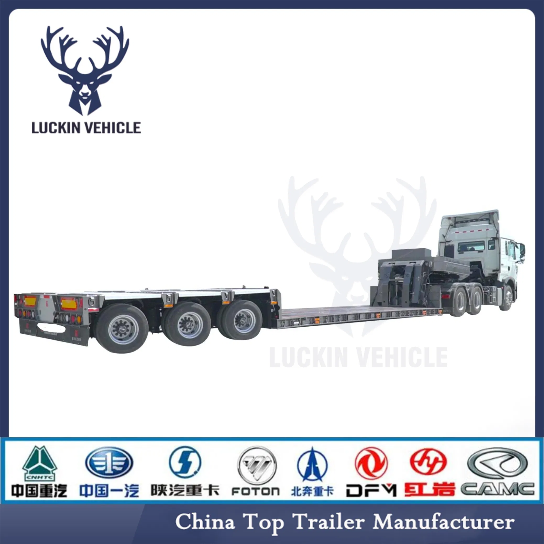 Extendable Double Drop Lowbed Semi Split Special Industry Custom Chassis Rgn Lowboy Trailer for Sale