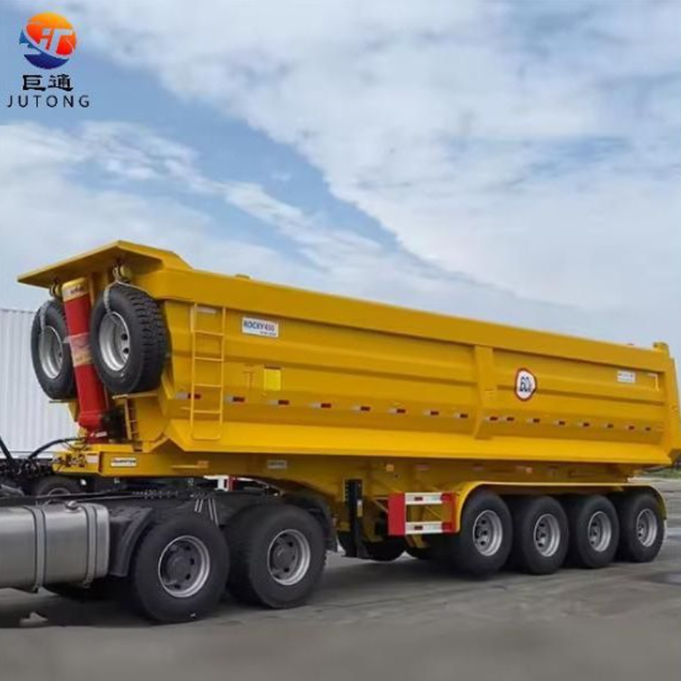 Hydraulic Rear Dump Trailer 3/4 Axles 40 Cbm Tipper Semi Truck Dumper Trailer for Sale Customizable