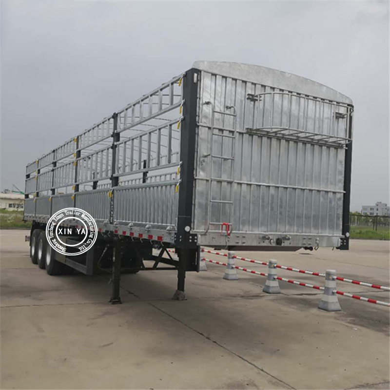 3 Axles 50ton Fence Semi Trailer Side Wall Dump Truck Semi Trailer Transport Semi Truck Traile Boxr Trailer High Enclosed Side Wall Cargo Trailer with Stake