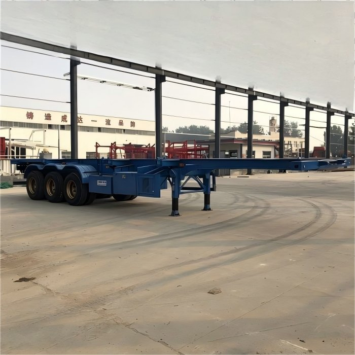 Factory Direct 20FT 40FT 45FT 2 Axle 3 Axles Gooseneck Skeleto 12 Sets Twist Lock Skeleton Skeletal Semi Truck Trailer Semi Trailer for Container