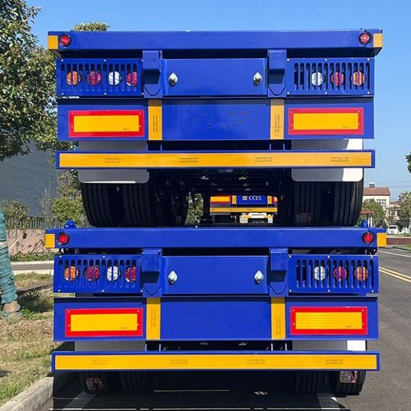 2/3/4 Axles 20FT/40FT/45FT 40tons 60tons Flatbed/Platform Container Cargo Transport Semi Truck Trailer