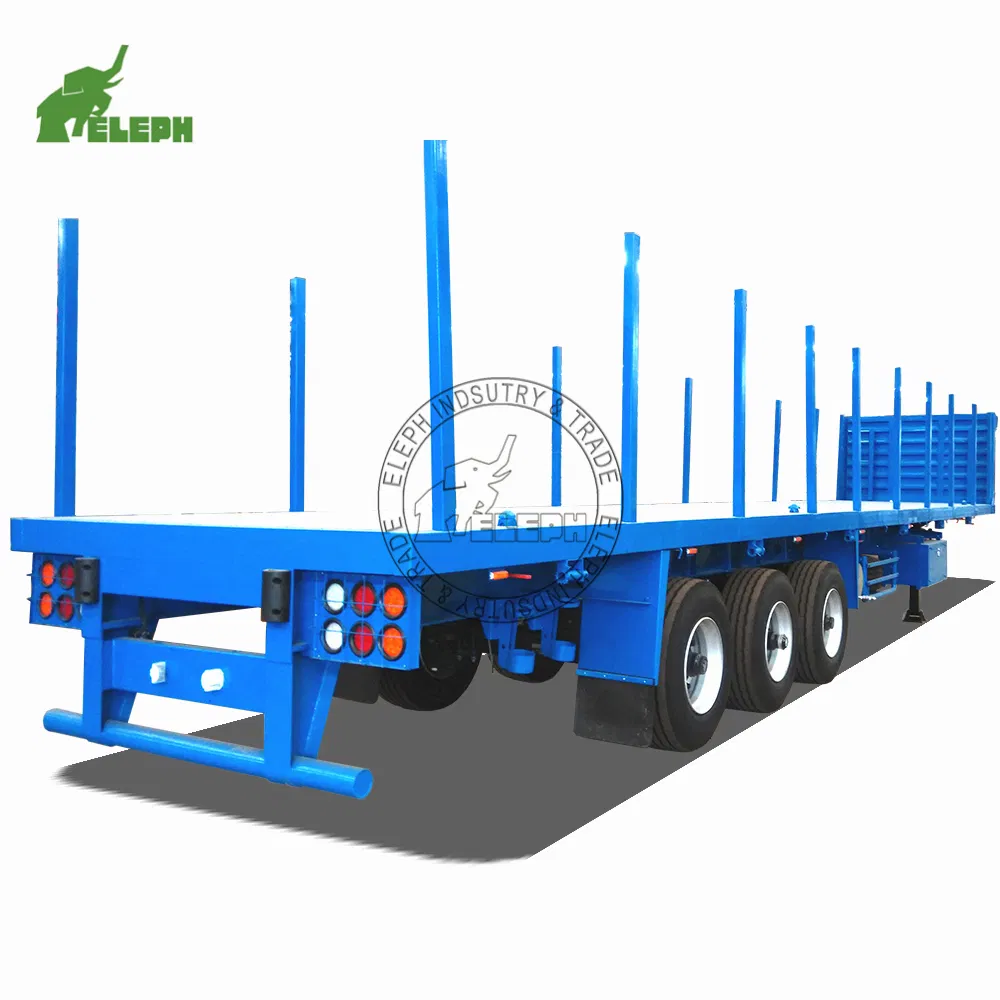 3/4 Axle Semi Trailer Flatbed Logging Truck Semi Trailer
