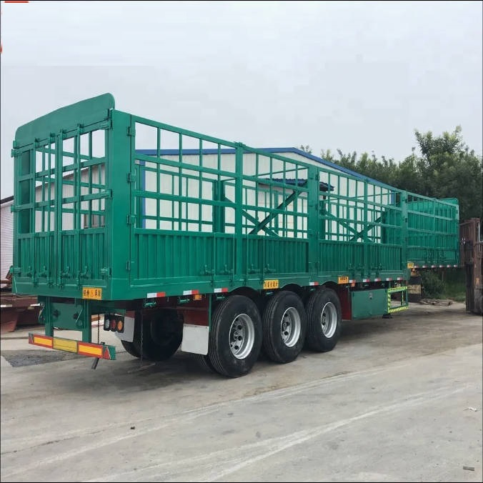 Export 3 Axles Side Wall Fence Semi Trailer for Bulk Grain Livestock Transport 40 Tons Factory Price