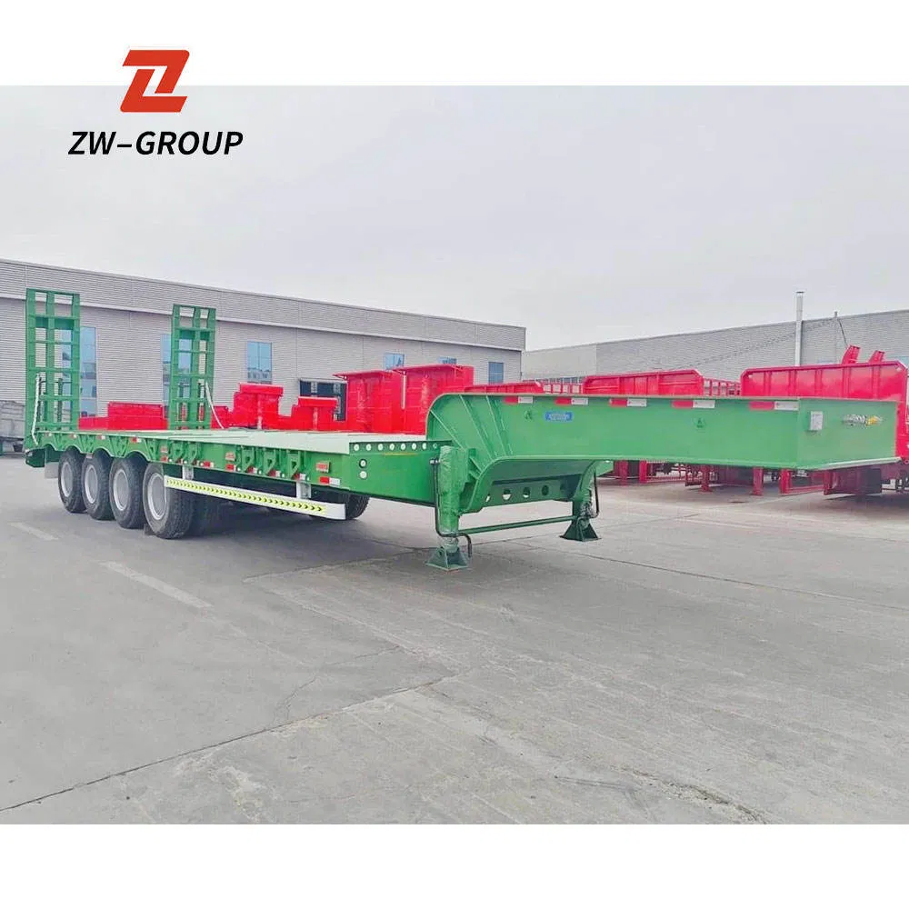 Heavy-Duty 70 Ton Hydraulic Extendable Low Bed Semi Trailer