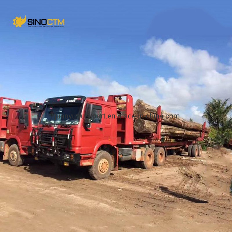 Customized Sinotruk HOWO Log Wood Timber Forest Logging Carrier Transport Truck Vehicle Semi Trailer for Sale