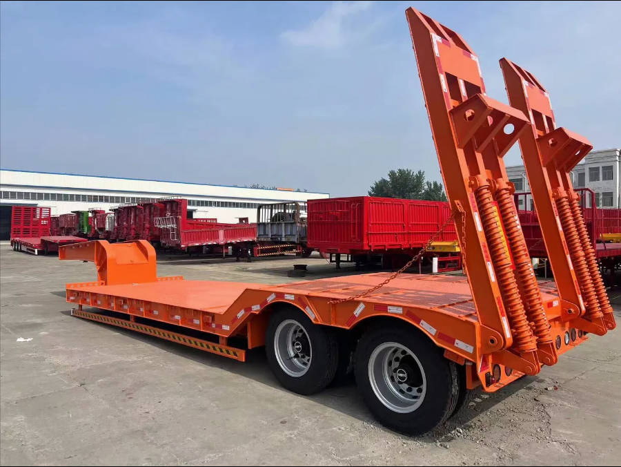 Customizable 16FT 18FT 26FT 53FT Lowbed Semi-Trailer Double Drop Deck Ideal for Wind Turbine Blades Air Suspension
