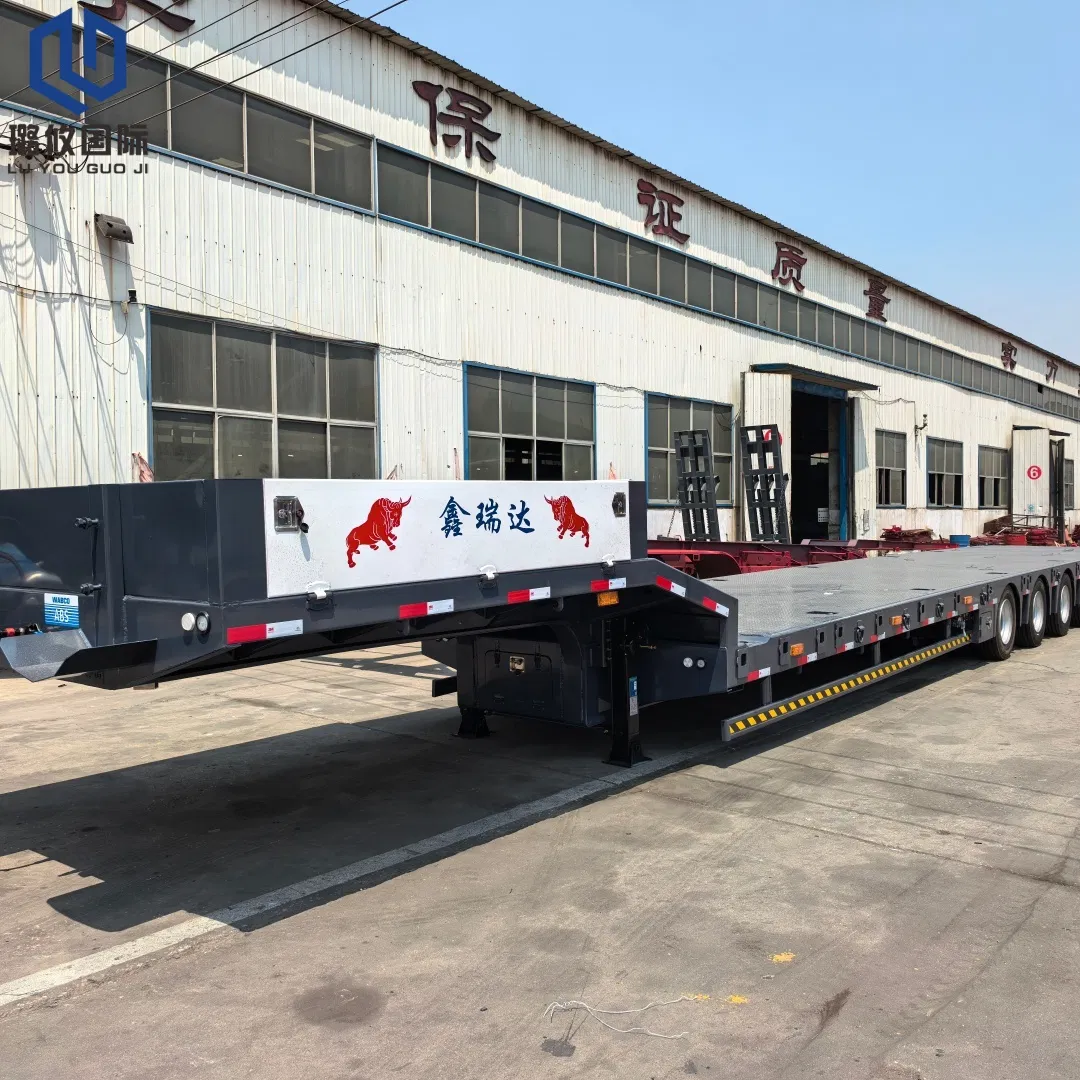 8 Axle Extendable Hydraulic Air Suspension Heavy Equipment Low Bed Semi Trailer for Construction Machinery Transport
