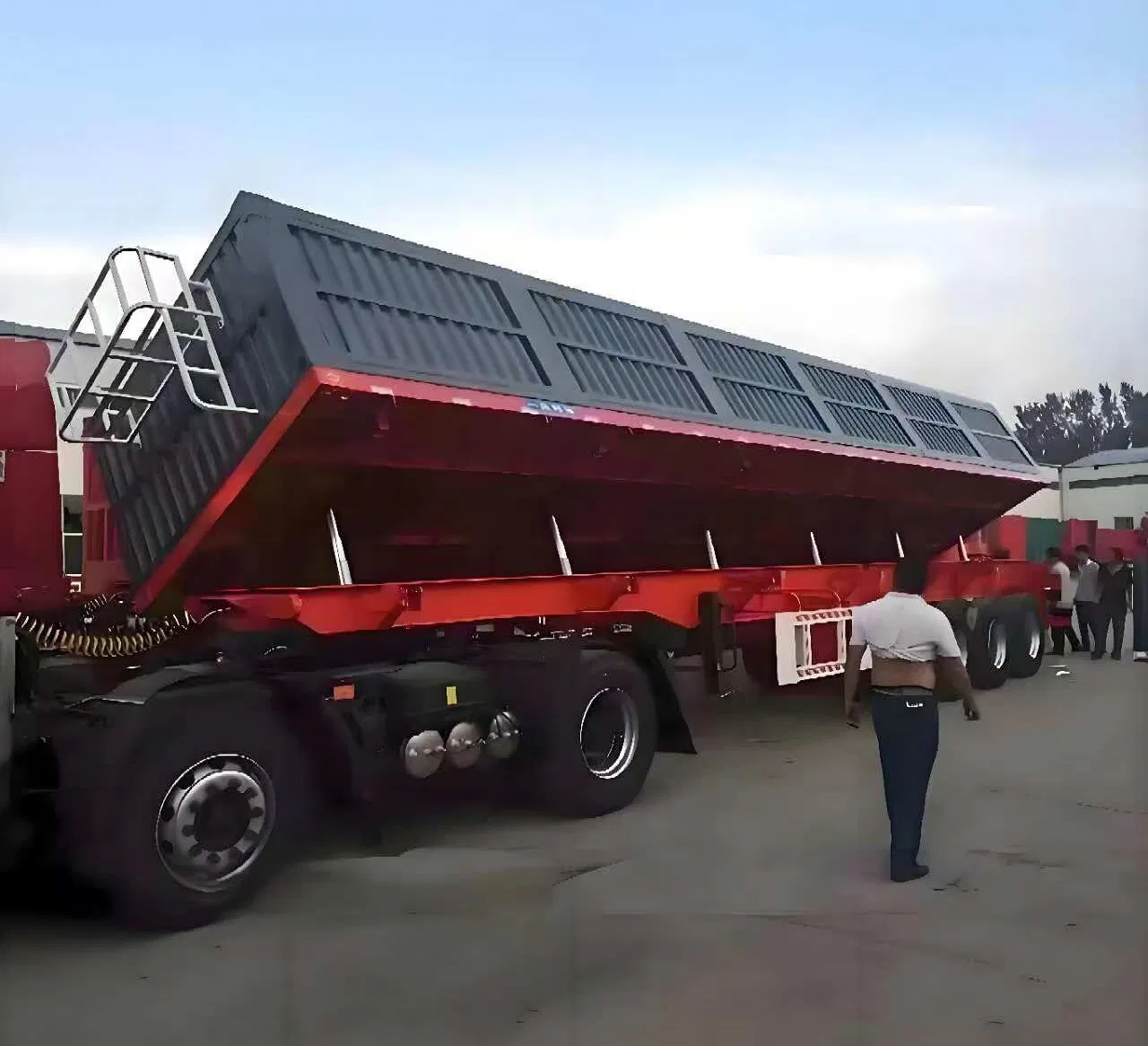 4 Axles BPW/Saf Axle 80 Ton Hydraulic 10 Meter Dumper Semi Truck Transport Grain Sand Stone Cargo Side Dump Trailer