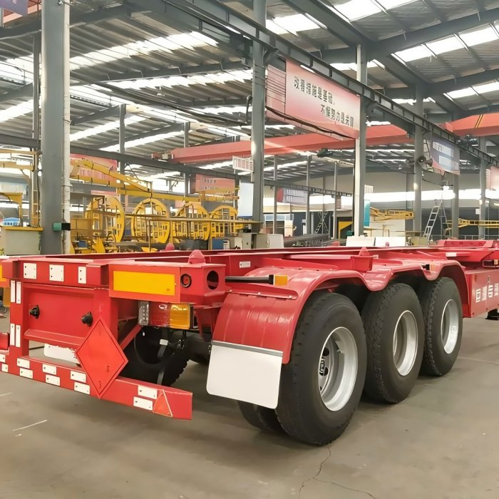 Factory Direct 20FT 40FT 45FT 2 Axle 3 Axles Gooseneck Skeleto 12 Sets Twist Lock Skeleton Skeletal Semi Truck Trailer Semi Trailer for Container