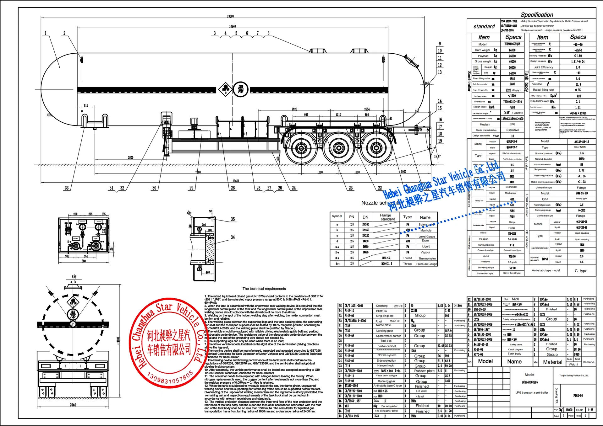 LPG Tank Trailer Detail