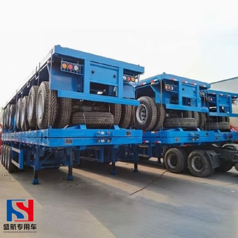 Heavy-Duty Low Flatbed Semi Trailer for Truck Efficient Cargo Transport