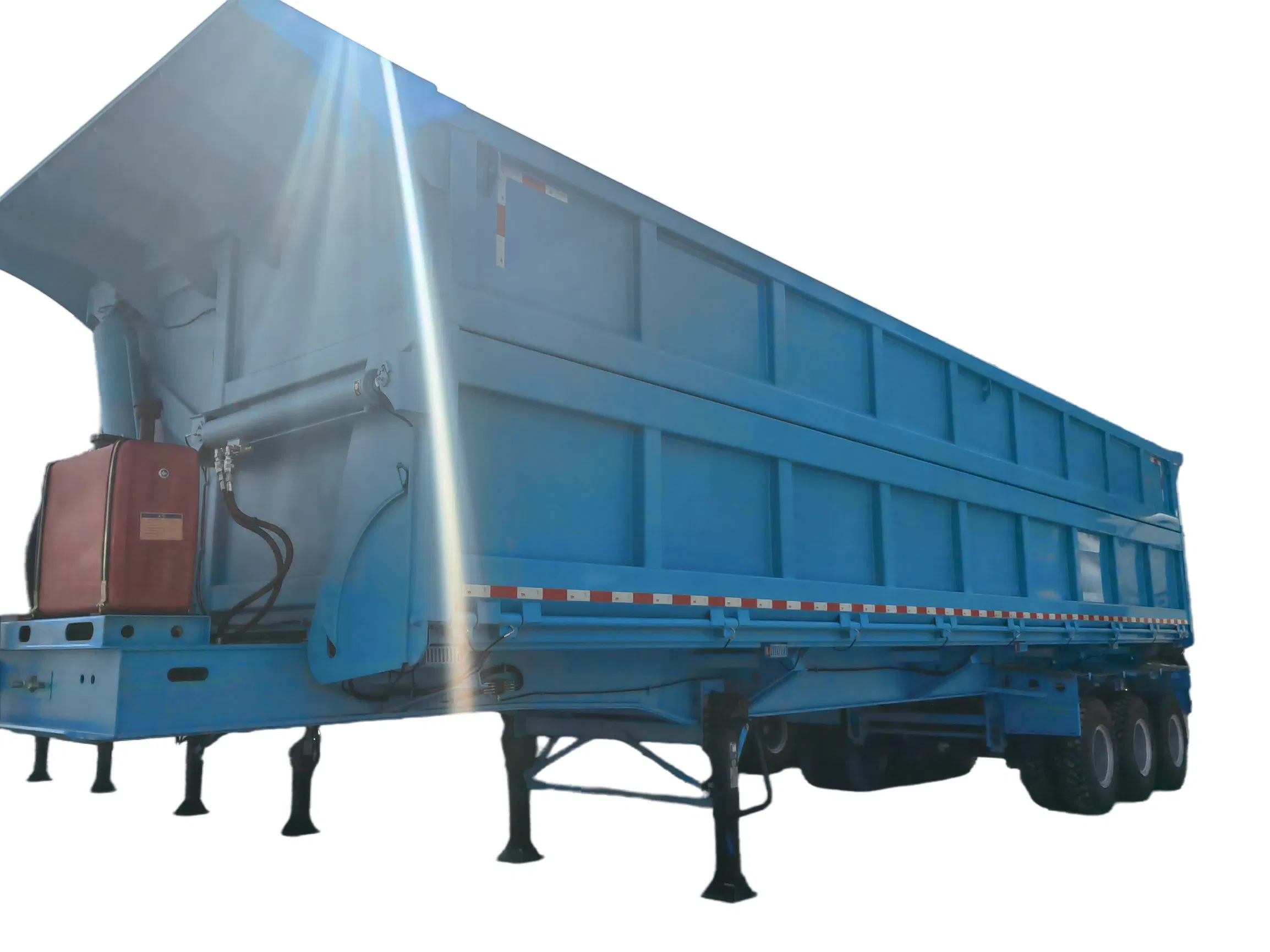 New 3 4 Axles Side Drop Tipper Semi Trailer Side Dump Trailer