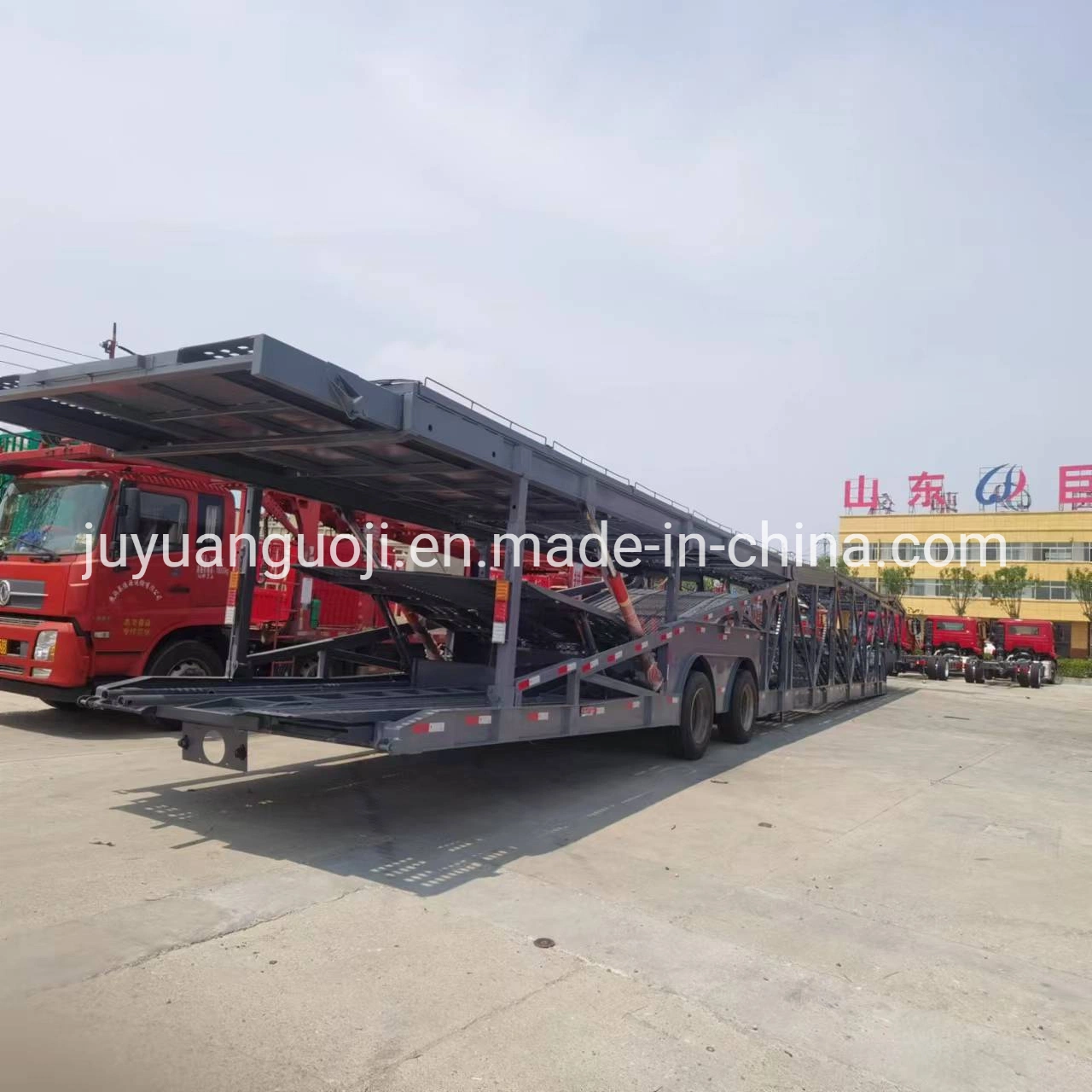 Hydraulic Decks Cars Carrier Semi Trailer Vehicle Transporter Truck Trailers