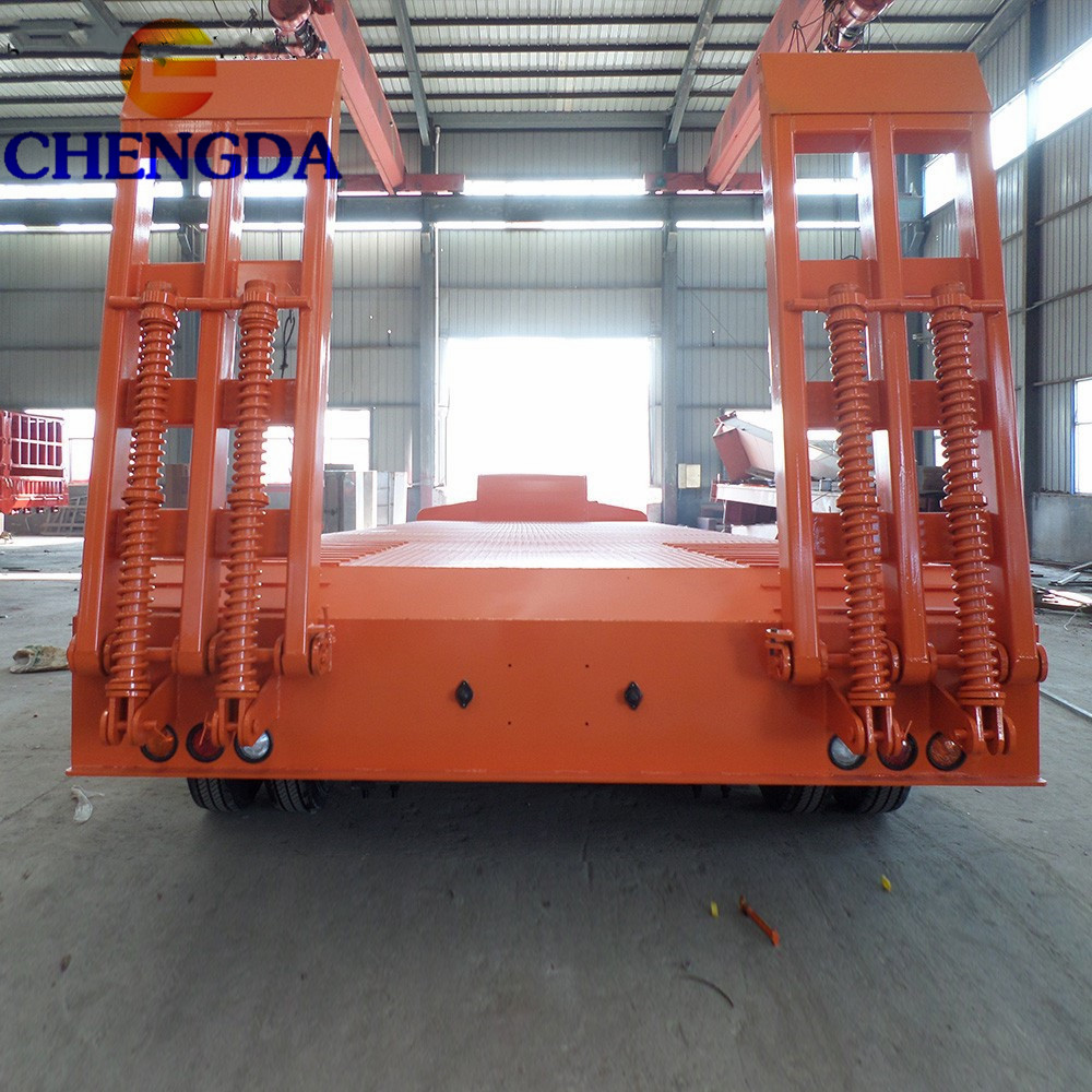 Heavy Duty 3axles Excavator Transport Gooseneck Lowboy Low Loader Bed Lowbed Semi Truck Trailer